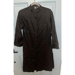 NWT‎ Cover Up Dress Linen Mesh Maxi Long Sleeve lightweight P